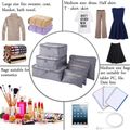 6Pcs Packing Cubes Set Travel Luggage Packing Organizers for Travel Accessories Grey image 3