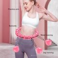 Smart Weighted Fit Hoop with 24 Detachable Knots 2 in 1 Abdomen Fitness Massage Hula Circle for Adults Weight Loss Pink image 2