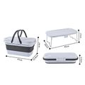 Multifunction Folding Storage Bucket Portable Picnic Camping Container Box with Cover Small Table Plate White image 1