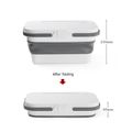 Multifunction Folding Storage Bucket Portable Picnic Camping Container Box with Cover Small Table Plate White image 2