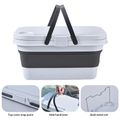 Multifunction Folding Storage Bucket Portable Picnic Camping Container Box with Cover Small Table Plate White image 3