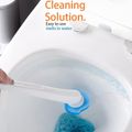 brosse de toilette jetable avec 8 têtes de brosse têtes de recharge outils de nettoyage des toilettes Blanc image 1