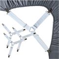 4-pack Bed Sheet Holder Straps Adjustable Crisscross Sheet Stays Keepers Bedsheet Holders Fasteners White image 2