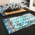 6 pacotes de sacos de armazenamento a vácuo sacos de compressão selador com bomba manual para travesseiros roupas edredons cobertores Cor-A image 3