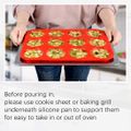 12 tazze di teglia per muffin in silicone teglia antiaderente per cupcake stampo in silicone accessori per la cottura della cucina Rosso image 5