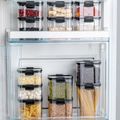 Airtight Food Storage Containers Kitchen Canisters with Lids for Cereal Rice Flour Oats Kitchen and Pantry Organization Black/White image 2