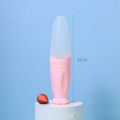 Silicone Squeeze Feeding Spoon Baby Food Dispensing Spoon with Dust Cover for Rice Cereal Fruit Juice Pumpkin Paste Pink image 3