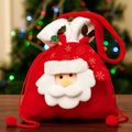1pc Christmas Pattern Decor Drawstring Gift Bag Apple Candy Bag Color-A image 4