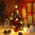 40cm/15.75inch LED Mini Christmas Tree Night Light Tabletop Decoration Xmas Decorative Light Red image 5