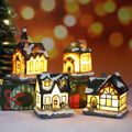 عيد الميلاد الراتنج منزل صغير الحلي المشهد الصغير زخرفة عيد الميلاد اللون- أ image 3