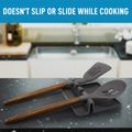 Silicone Utensil Rest with Drip Pad Utensil Rest Spoon Holder for Kitchen Counter Grey image 5