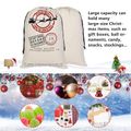 100% Cotton Christmas Drawstring Gift Bag Color-A image 4