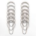 12Pcs Shower Curtain Hooks Rings Rust Proof Metal Shower Hooks for Curtain Bathroom Shower Rods Silver image 1