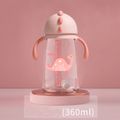 240ML（8.12OZ）/360ML（12.17OZ）  Dinosaur Sippy Cup with Straw Tritan BPA Free Toddler Drinks Water Bottles Trainer Cup with Handles Pink image 1