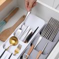 Compact Cutlery Organizer Kitchen Drawer Tray Silverware Flatware Organizer Storage Tray White image 4