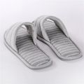Women's Open Toe Slide Slipper Stripe Linning Indoor House Slippers Grey image 4