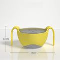 3 in 1 Bowl with Lid and Straw & Snack Insert 240ML Anti-fall Tableware for Babies and Toddlers Yellow image 2