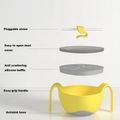 3 in 1 Bowl with Lid and Straw & Snack Insert 240ML Anti-fall Tableware for Babies and Toddlers Yellow image 3