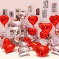 10 عبوات بالونات على شكل قلب لتزيين حفلات عيد الحب والزفاف وأعياد الميلاد أحمر image 2