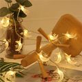 10 LED Star Moon String Lights Eid Mubarak Decorative Lights for Indoor Outdoor Decoration Ornaments Yellow image 1