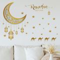 Ramadan Kareem Wall Sticker Decoration Moon Star Decal Color-A image 4