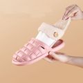 Removable Plush Slippers EVA Waterproof Vamp Detachable Indoor Home Slides Pink image 4