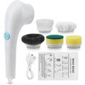 Electric Spin Scrubber Cordless Power Scrubber Cleaning Brush with 5 Replaceable Brush Heads White image 2