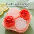 4 Giant Cute Flower Shape Ice 3D Rose Ice Molds with Large Ice Cube Trays Color-A image 3