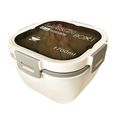 Leak Proof Salad Lunch Container 3 Compartment Bento-Style Tray, Sauce Container, Reusable Cutlery White image 1