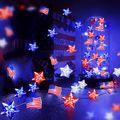4th of July Decorations Lights 39.37inch 10 LEDs Red White Bule Stars and American Flag String Lights for Independence Day Decor Color-A image 2