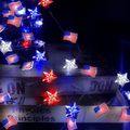 4th of July Decorations Lights 39.37inch 10 LEDs Red White Bule Stars and American Flag String Lights for Independence Day Decor Color-A image 3