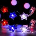 4th of July Decorations Lights 39.37inch 10 LEDs Red White Bule Stars and American Flag String Lights for Independence Day Decor Color-A image 5
