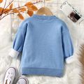 Baby Boy Locomotive Graphic Drop Shoulder Knitted Pullover Sweater Blue image 2