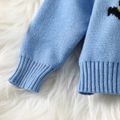Baby Boy Locomotive Graphic Drop Shoulder Knitted Pullover Sweater Blue image 5
