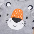 Baby Boy Tiger Print Short-sleeve T-shirt Top and Shorts Grey Set Light Grey