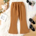 Kid Girl Solid Color Ruffled Blend Flared Pants Brown image 3