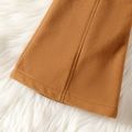 Kid Girl Solid Color Ruffled Blend Flared Pants Brown image 5