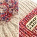 Multicolor Pompon Decor Knit Beanie Hat for Mom and Me Beige