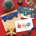 6-pack Christmas Cards Cute Cartoon Merry Christmas Greeting Cards Kids Holiday Card Multi-color