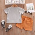 100% Cotton 2pcs Baby Boy Cactus Print Short-sleeve T-shirt and Shorts Set Grey