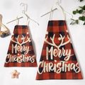 Merry Christmas Plaid Aprons for Family Red image 1