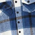 Toddler Girl/Boy 100% Cotton Button Design Plaid Hooded Jacket Blue image 2