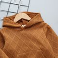 2-piece Toddler Boy Textured Pocket Design Hoodie Sweatshirt and Brown Pants Set Brown