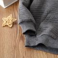 Toddler Boy/Girl Solid Color Textured Hoodie Sweatshirt Grey image 3