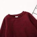 2-piece Toddler Boy Textured Solid Pullover Sweatshirt and Pants Set Burgundy