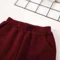 2-piece Toddler Boy Textured Solid Pullover Sweatshirt and Pants Set Burgundy