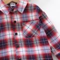 Toddler Boy/Girl Christmas Plaid Lapel Collar Button Design Long-sleeve Shirt Red