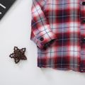 Toddler Boy/Girl Christmas Plaid Lapel Collar Button Design Long-sleeve Shirt Red