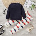 2-piece Toddler Boy Vehicle Car Print Pullover Sweatshirt and Pants Casual Set Multi-color