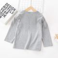 Toddler Boy Solid Color Pocket Design Long-sleeve Tee Light Grey